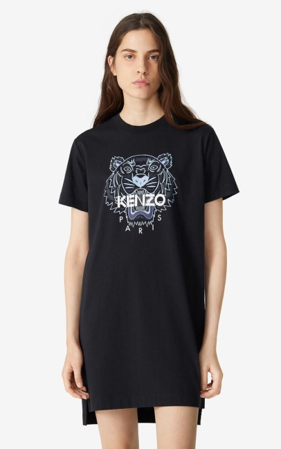 Kenzo Women 'tiger' T-shirt Dress Black